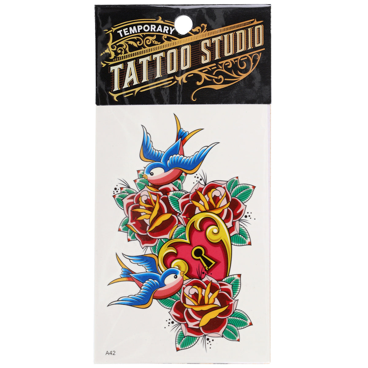 Temporary Tattoos-Swallows-And Roses