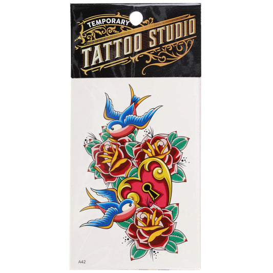 Temporary Tattoos-Swallows-And Roses
