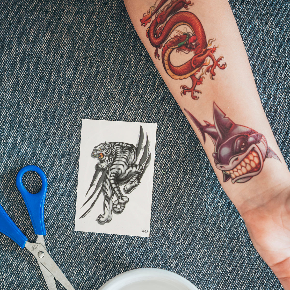 Temporary Tattoos-White Tiger