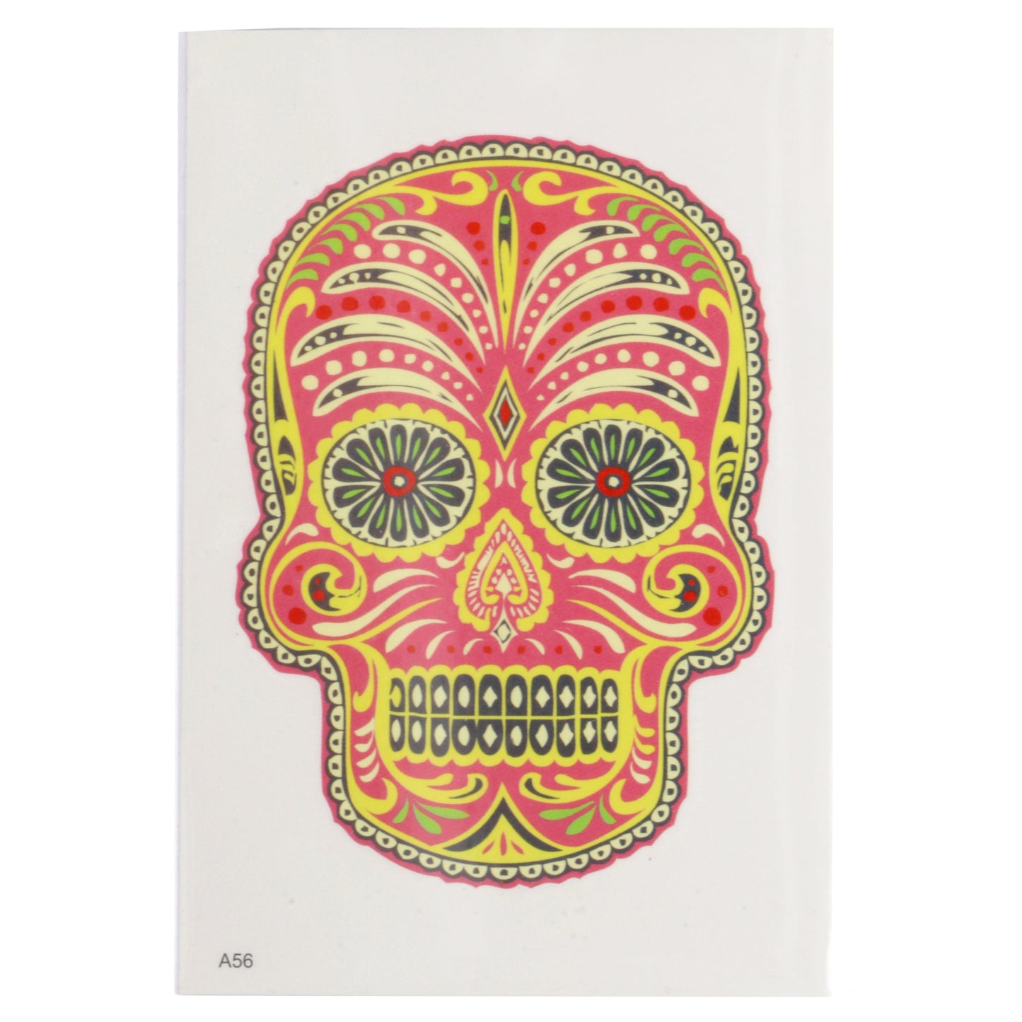 TATA56 - Temporary Tattoos-Sugar Skull Pink