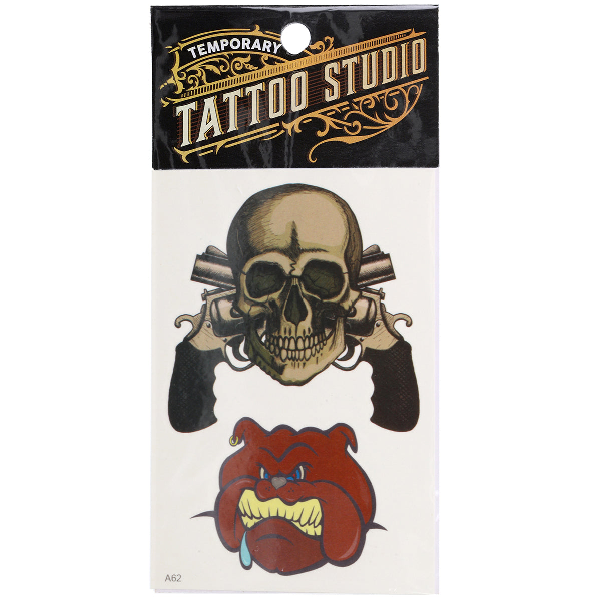 TATA62 - Temporary Tattoos-Skull And Bulldog