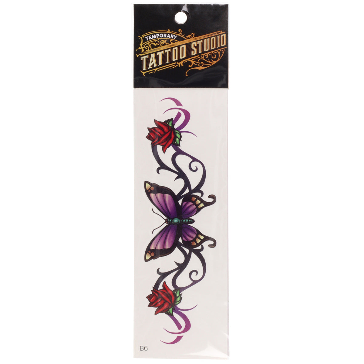 TATB6 - Temporary Tattoos-Butterfly And Roses