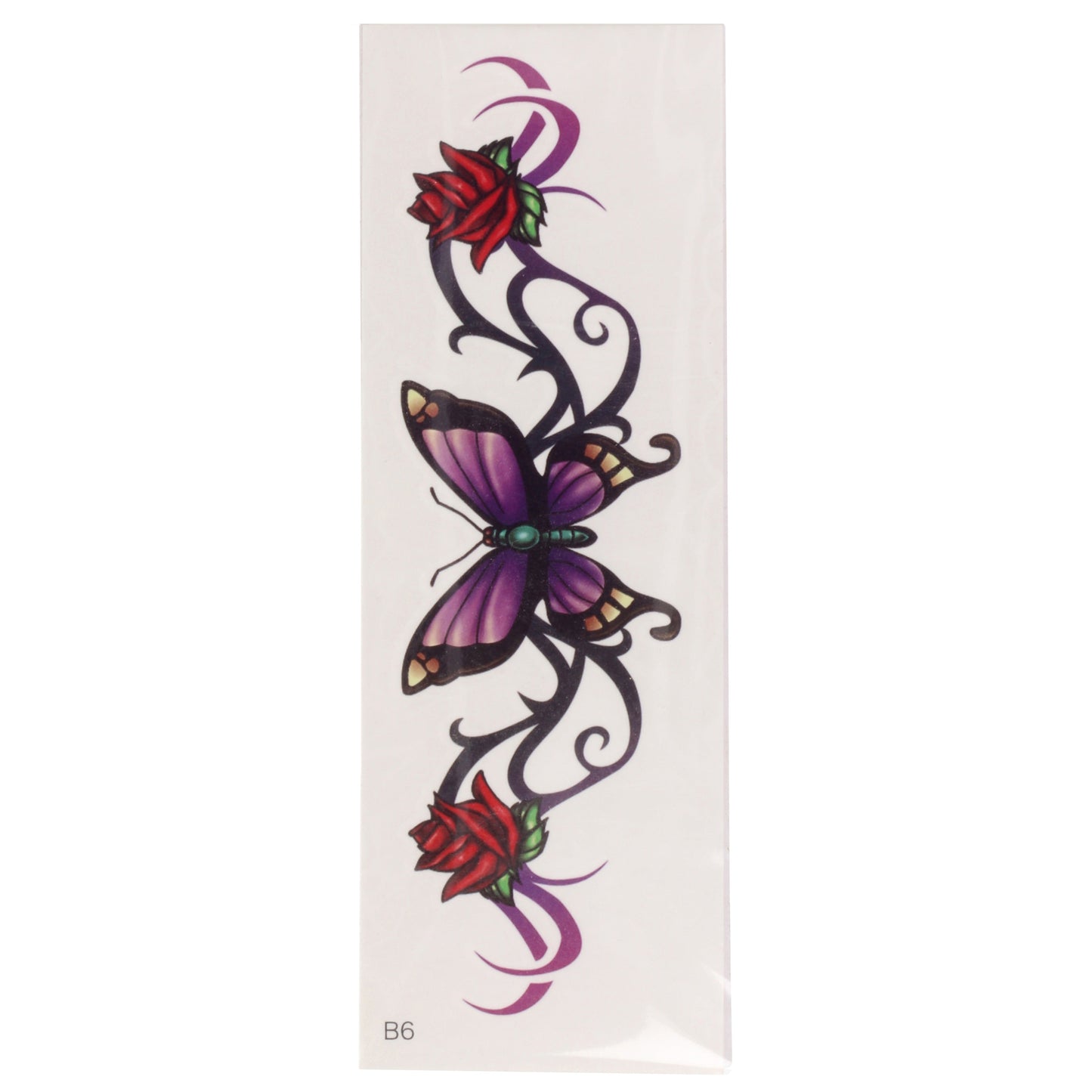 TATB6 - Temporary Tattoos-Butterfly And Roses