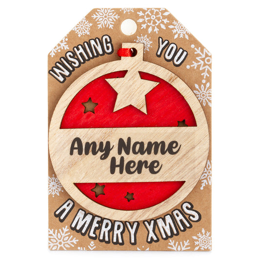 TD001 - Personalised Wooden Tree Decoration-Make Any Name