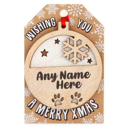 TD002 - Personalised Wooden Tree Decoration-Make Any Dog Name