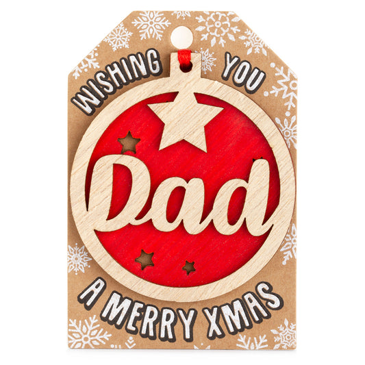 TD004 - Personalised Wooden Tree Decoration-Dad