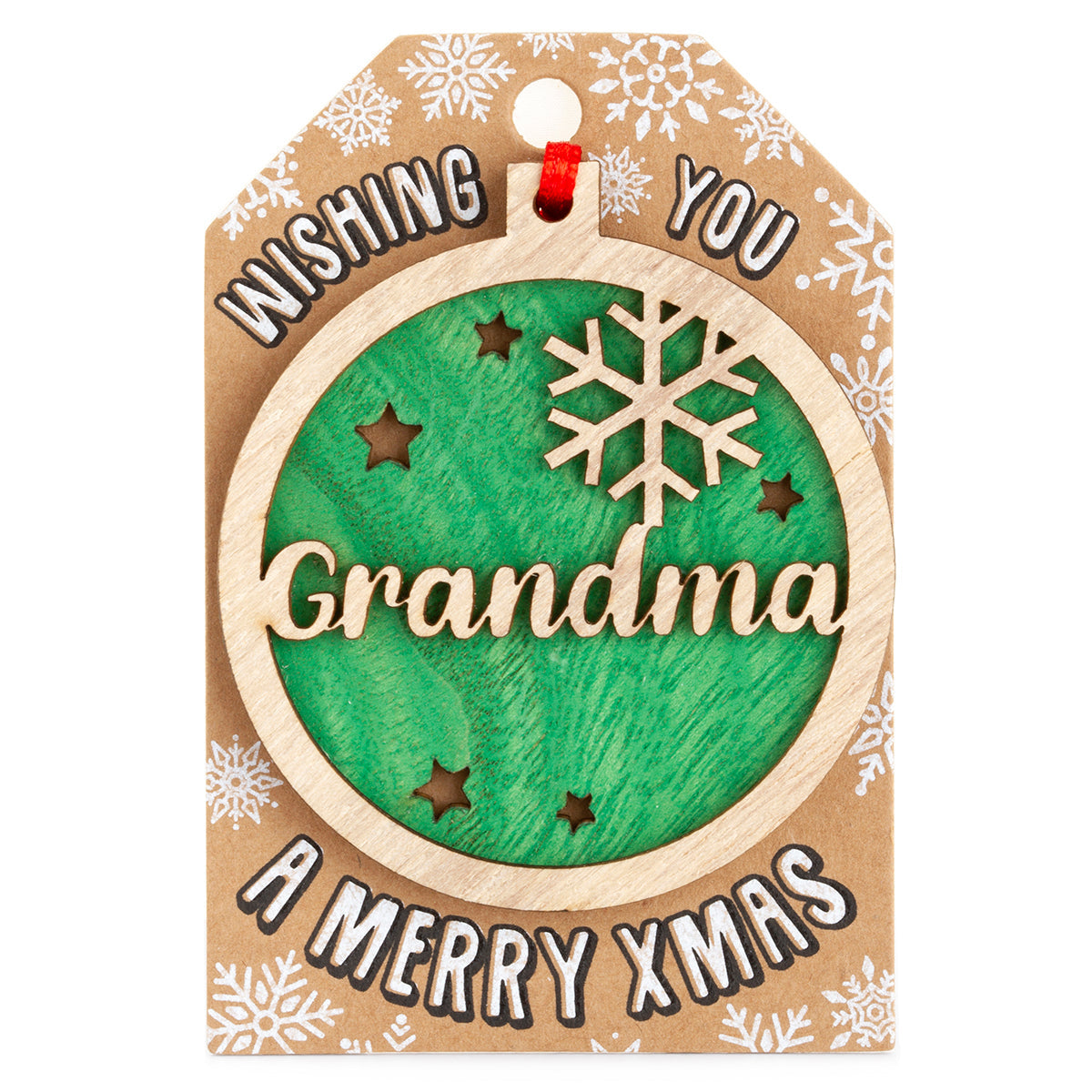 TD009 - Personalised Wooden Tree Decoration-Grandma