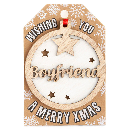 Personalised Wooden Tree Decoration-Boyfriend