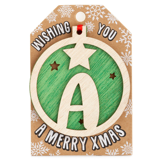 Personalised Wooden Tree Decoration-A