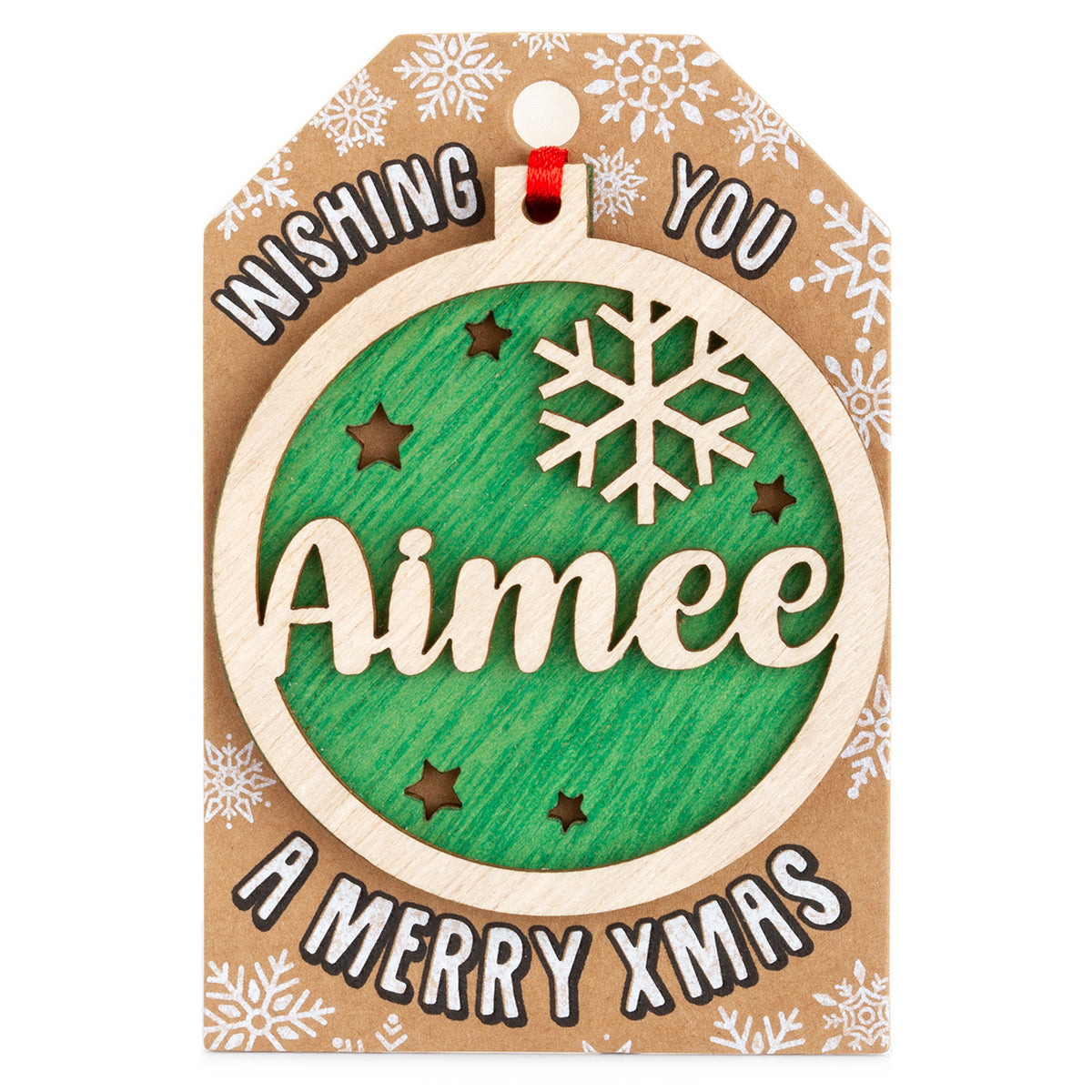 TD030 - Personalised Wooden Tree Decoration-Aimee