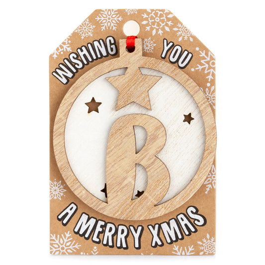 TD041 - Personalised Wooden Tree Decoration-B