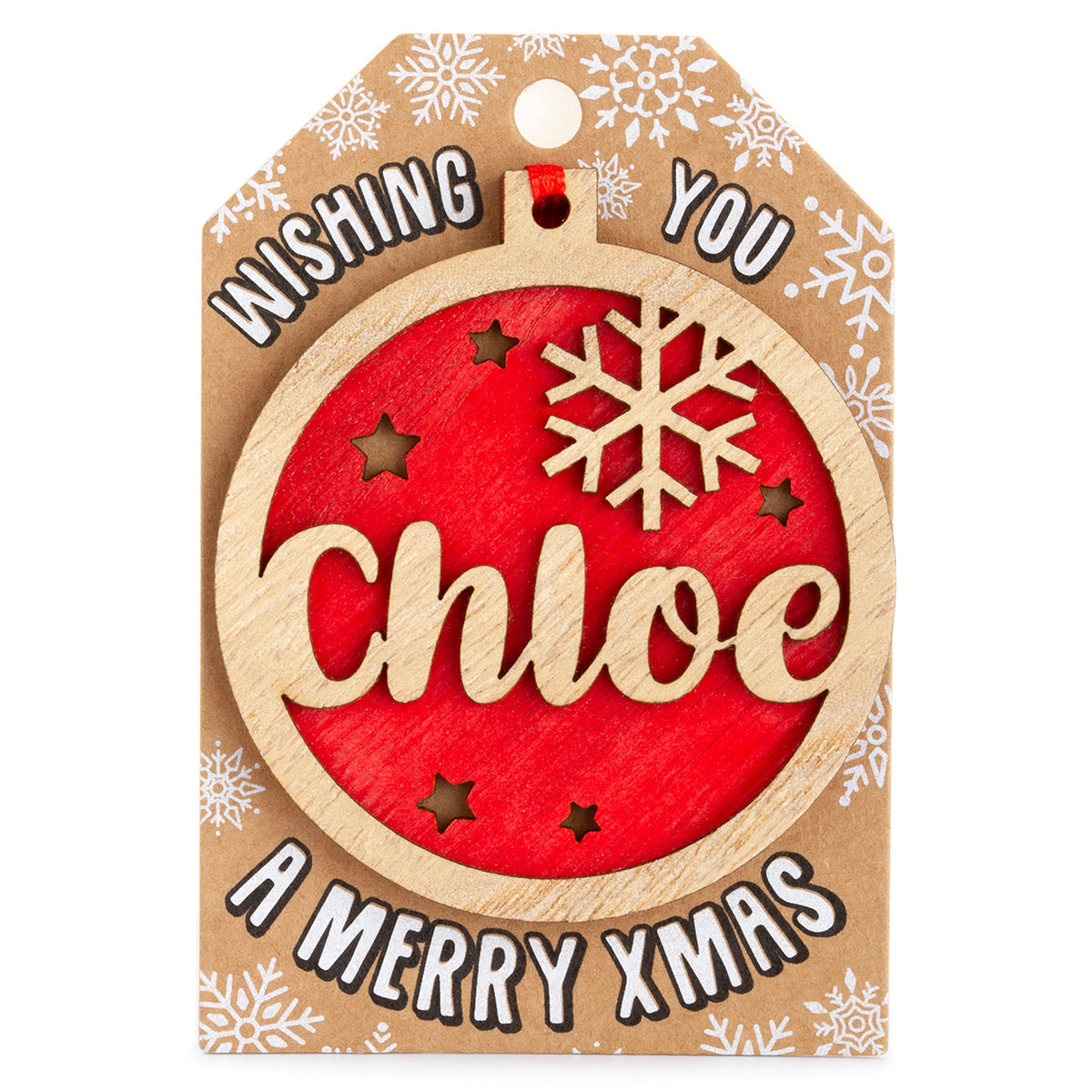 TD051 - Personalised Wooden Tree Decoration-Chloe