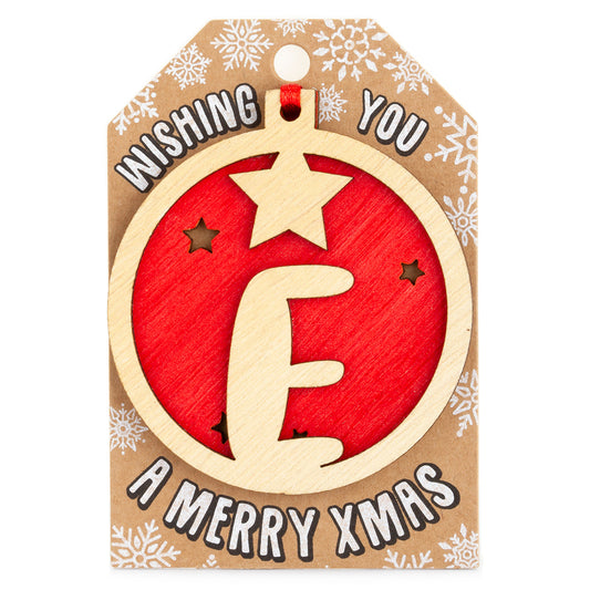 Personalised Wooden Tree Decoration-E