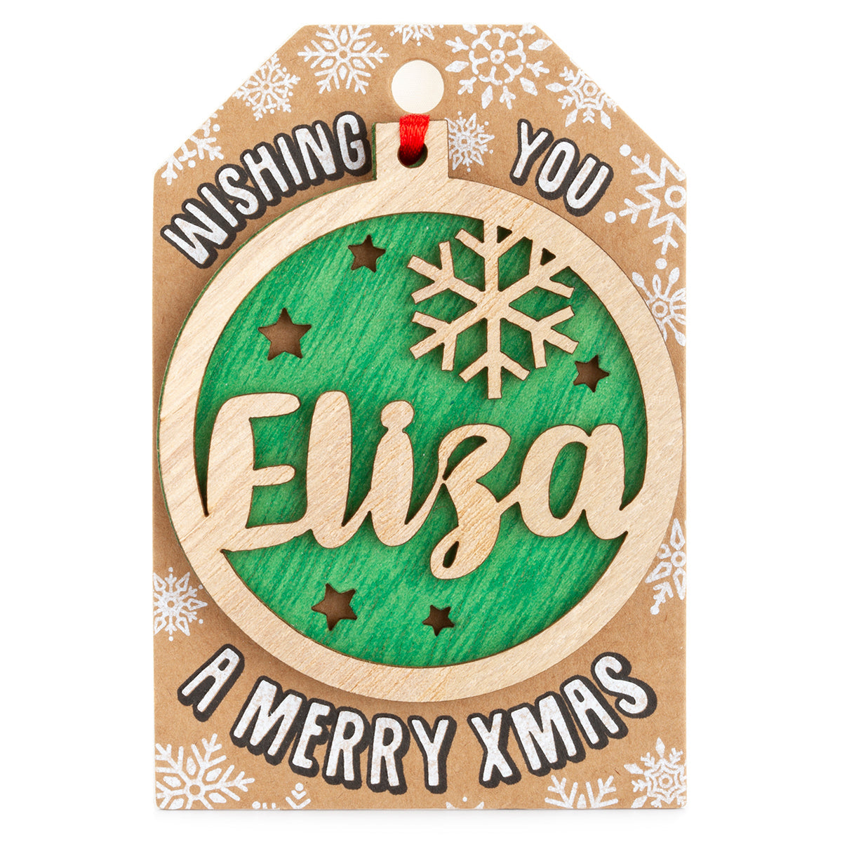 TD059 - Personalised Wooden Tree Decoration-Eliza