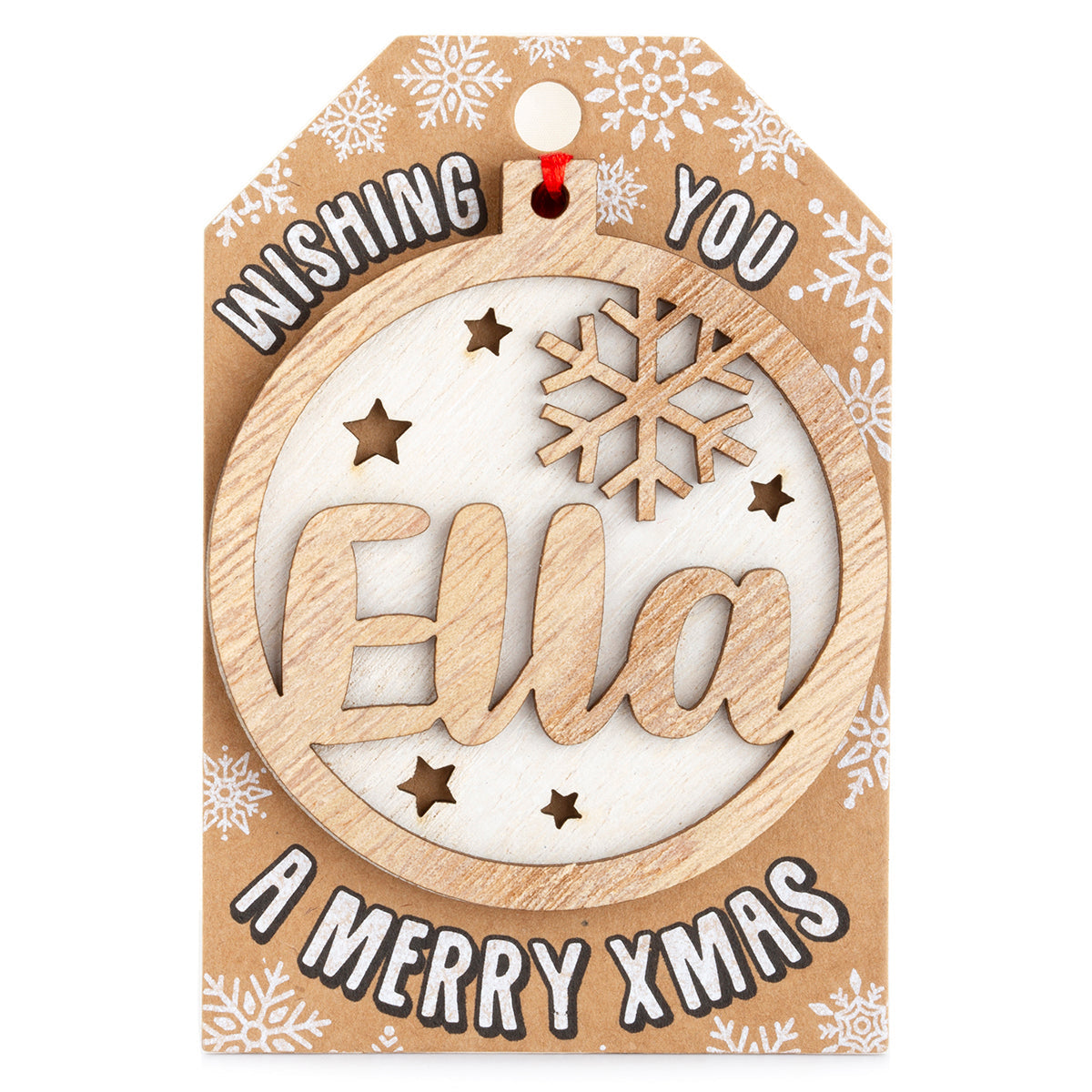 TD061 - Personalised Wooden Tree Decoration-Ella
