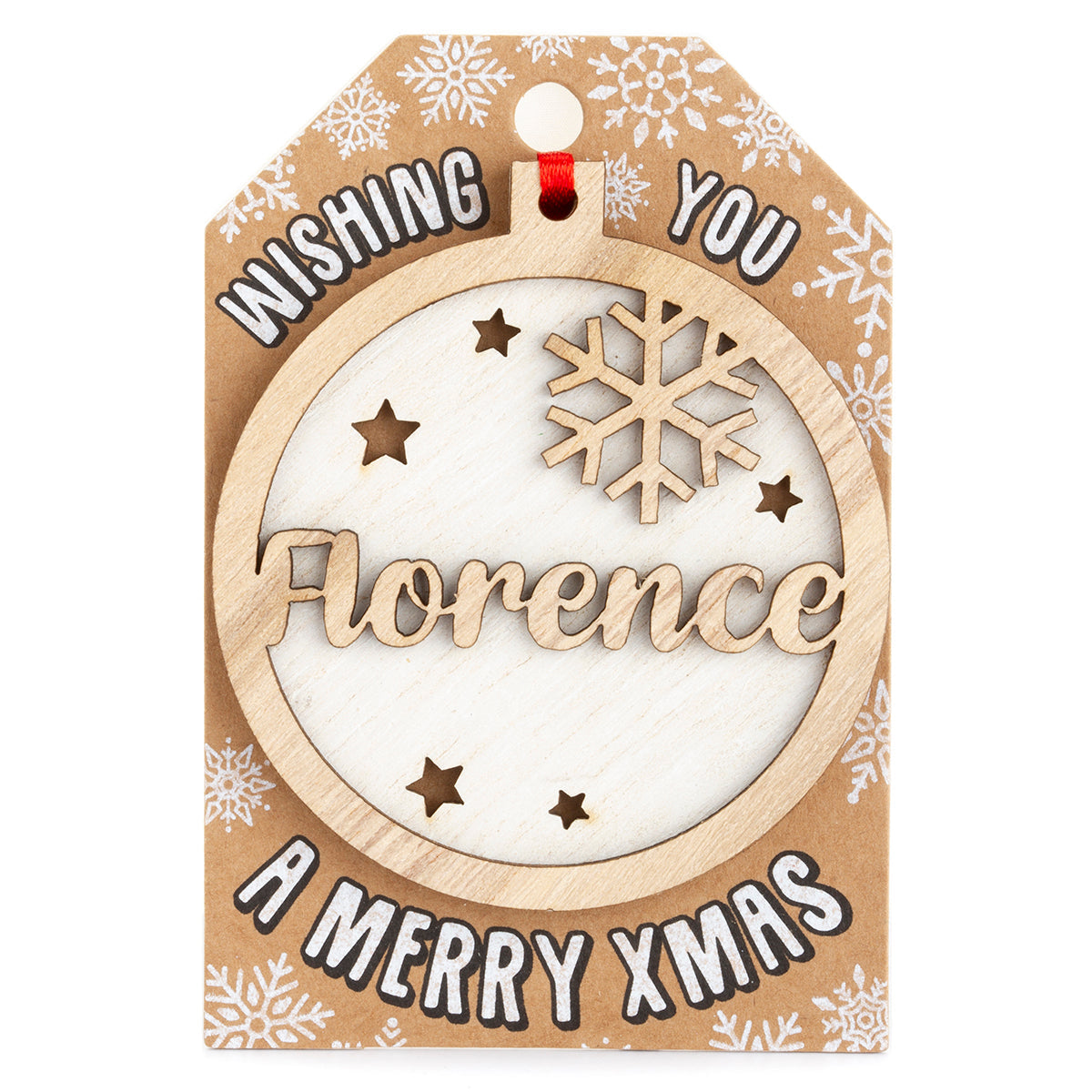 TD079 - Personalised Wooden Tree Decoration-Florence