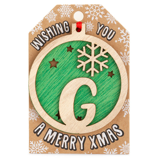 Personalised Wooden Tree Decoration-G