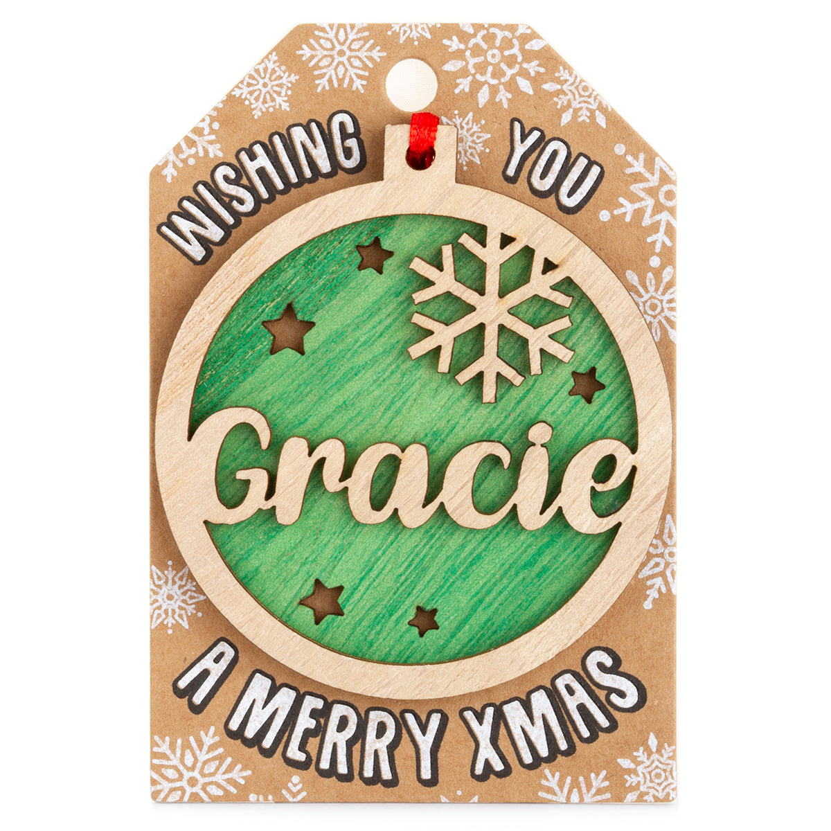 TD086 - Personalised Wooden Tree Decoration-Gracie