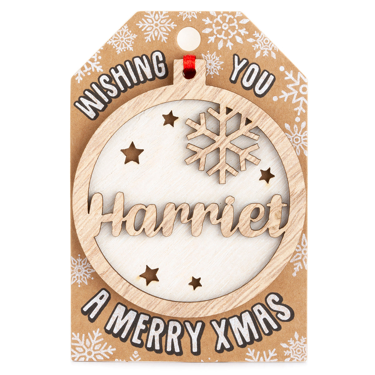 TD091 - Personalised Wooden Tree Decoration-Harriet
