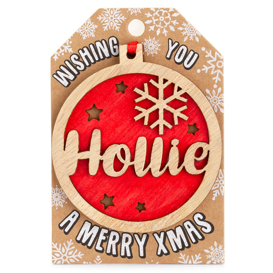 Personalised Wooden Tree Decoration-Hollie