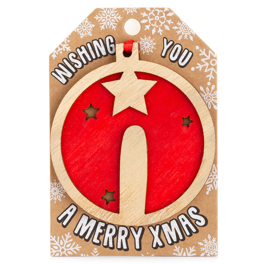 Personalised Wooden Tree Decoration-I