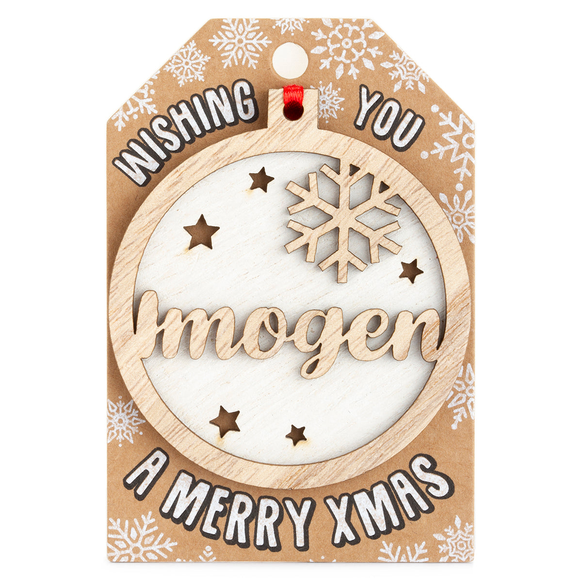 TD099 - Personalised Wooden Tree Decoration-Imogen