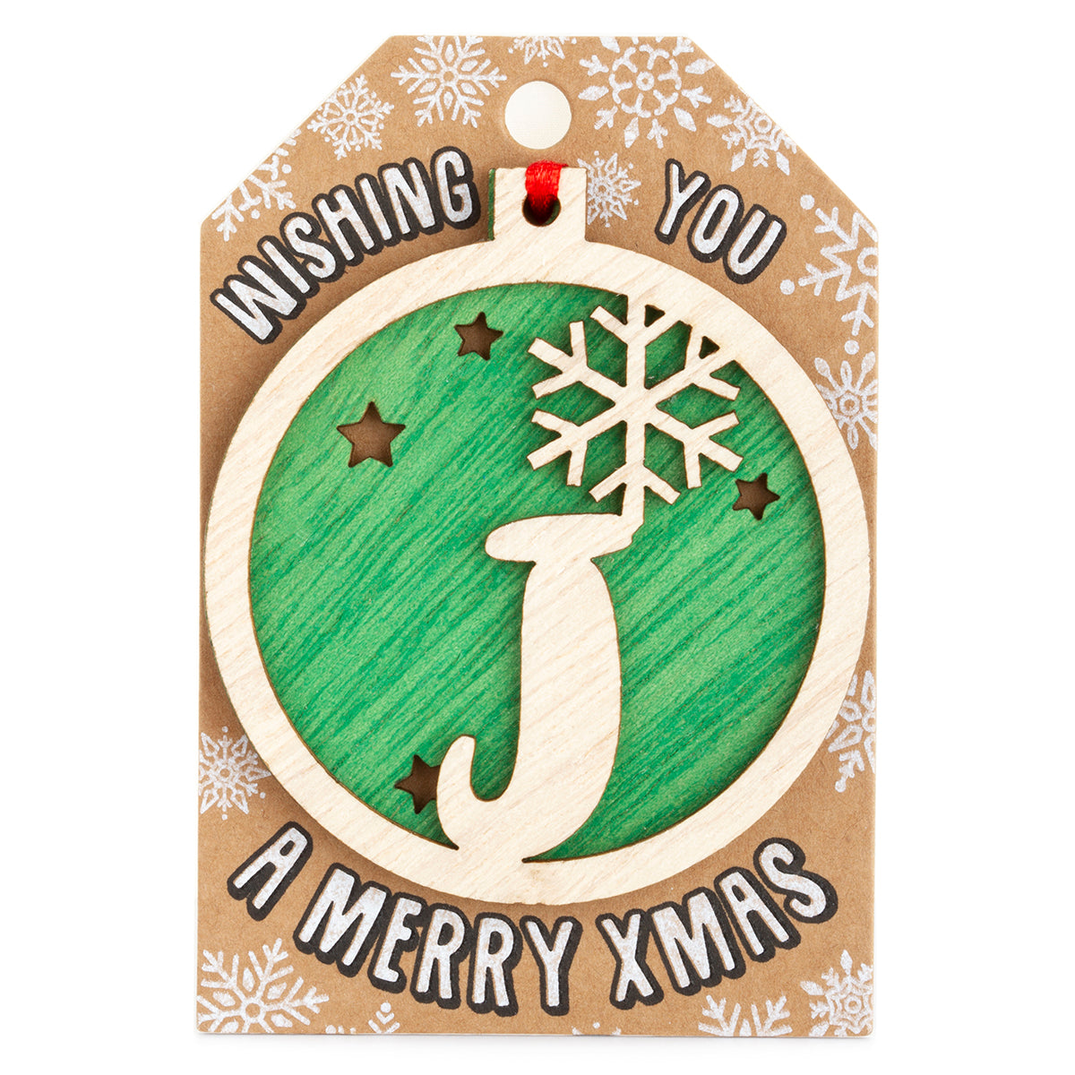 TD106 - Personalised Wooden Tree Decoration-J