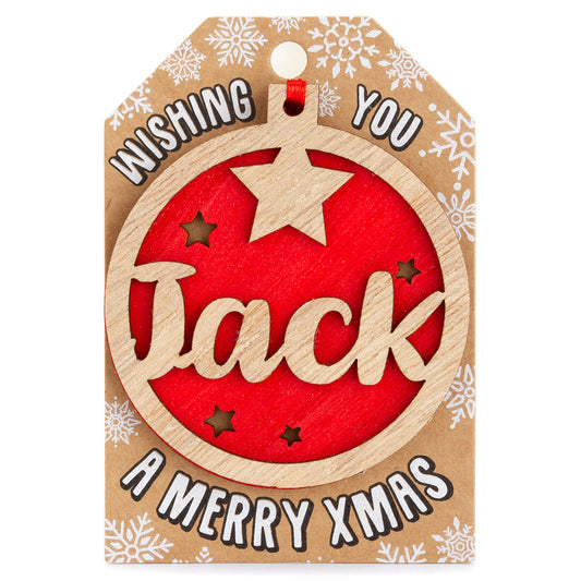 Personalised Wooden Tree Decoration-Jack