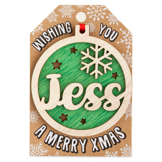 Personalised Wooden Tree Decoration-Jess
