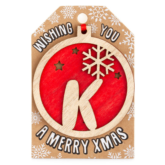 Personalised Wooden Tree Decoration-K