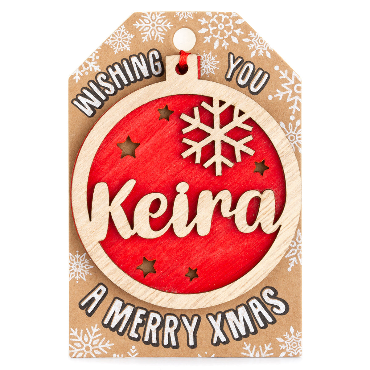 TD122 - Personalised Wooden Tree Decoration-Keira