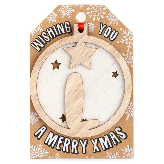 Personalised Wooden Tree Decoration-L