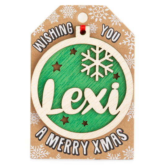Personalised Wooden Tree Decoration-Lexi