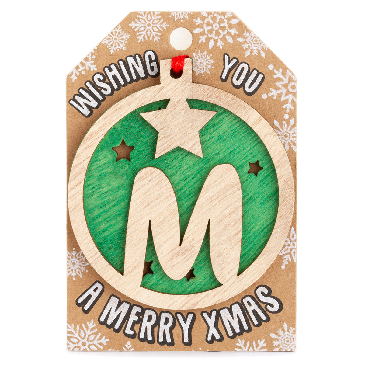 TD139 - Personalised Wooden Tree Decoration-M
