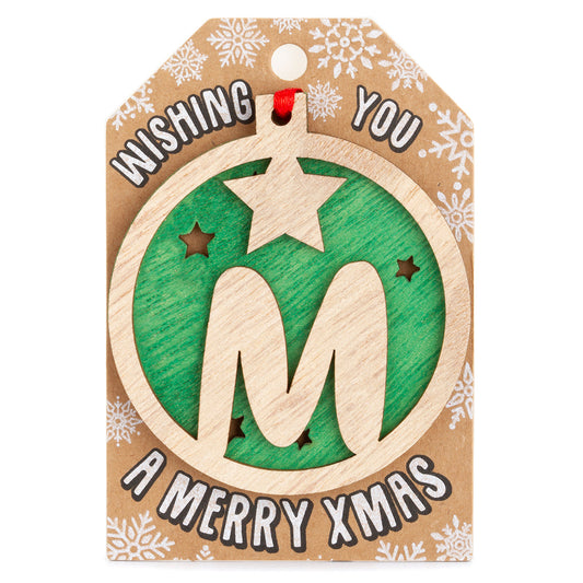 Personalised Wooden Tree Decoration-M