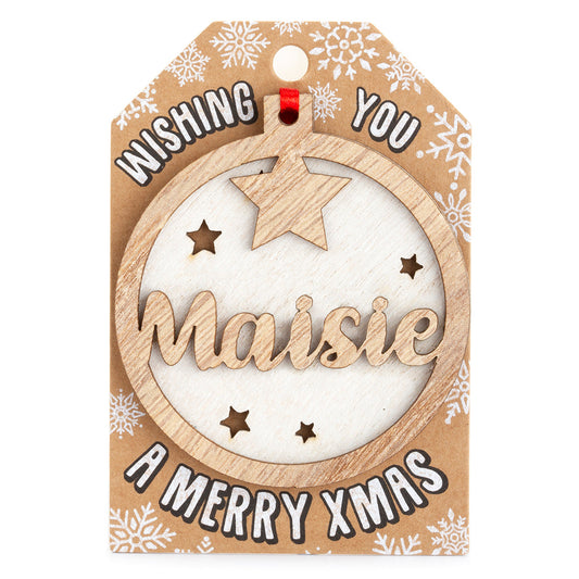 Personalised Wooden Tree Decoration-Maisie