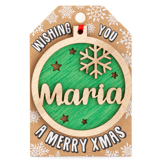 Personalised Wooden Tree Decoration-Maria