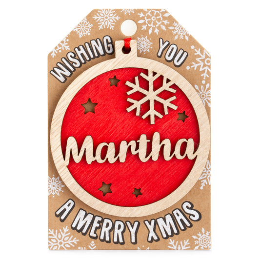 Personalised Wooden Tree Decoration-Martha