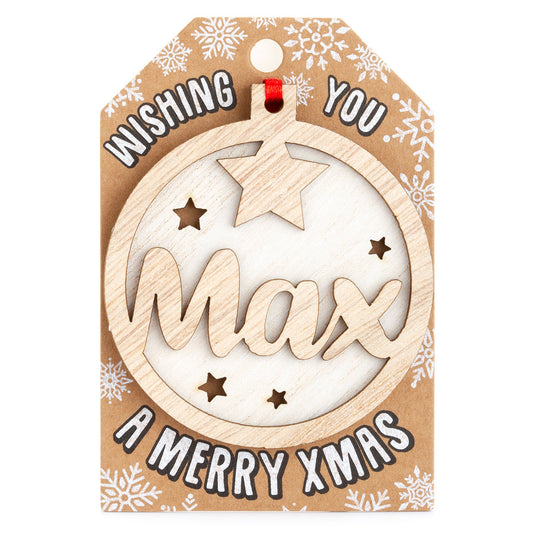 Personalised Wooden Tree Decoration-Max