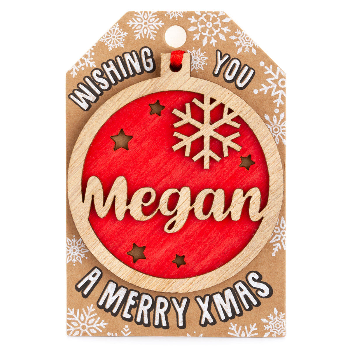 TD148 - Personalised Wooden Tree Decoration-Megan