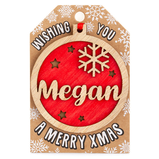 Personalised Wooden Tree Decoration-Megan