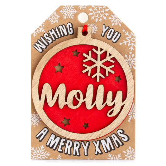 Personalised Wooden Tree Decoration-Molly