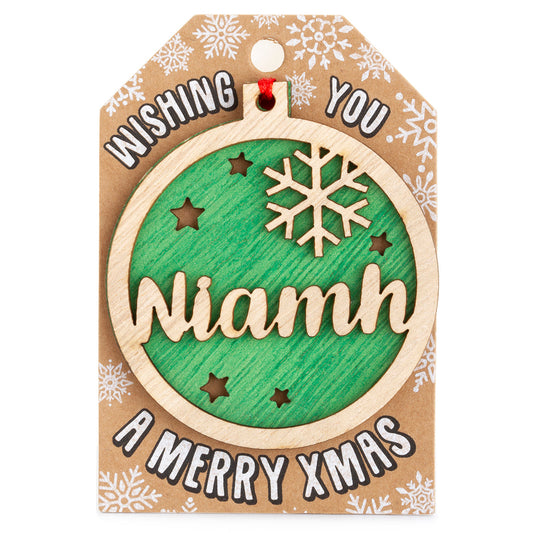 Personalised Wooden Tree Decoration-Niamh