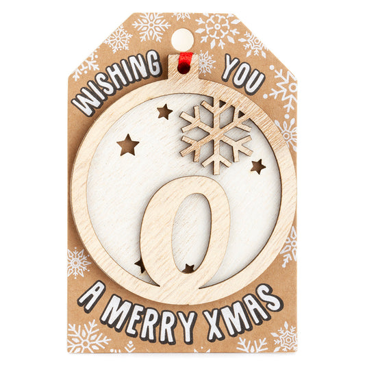 Personalised Wooden Tree Decoration-O