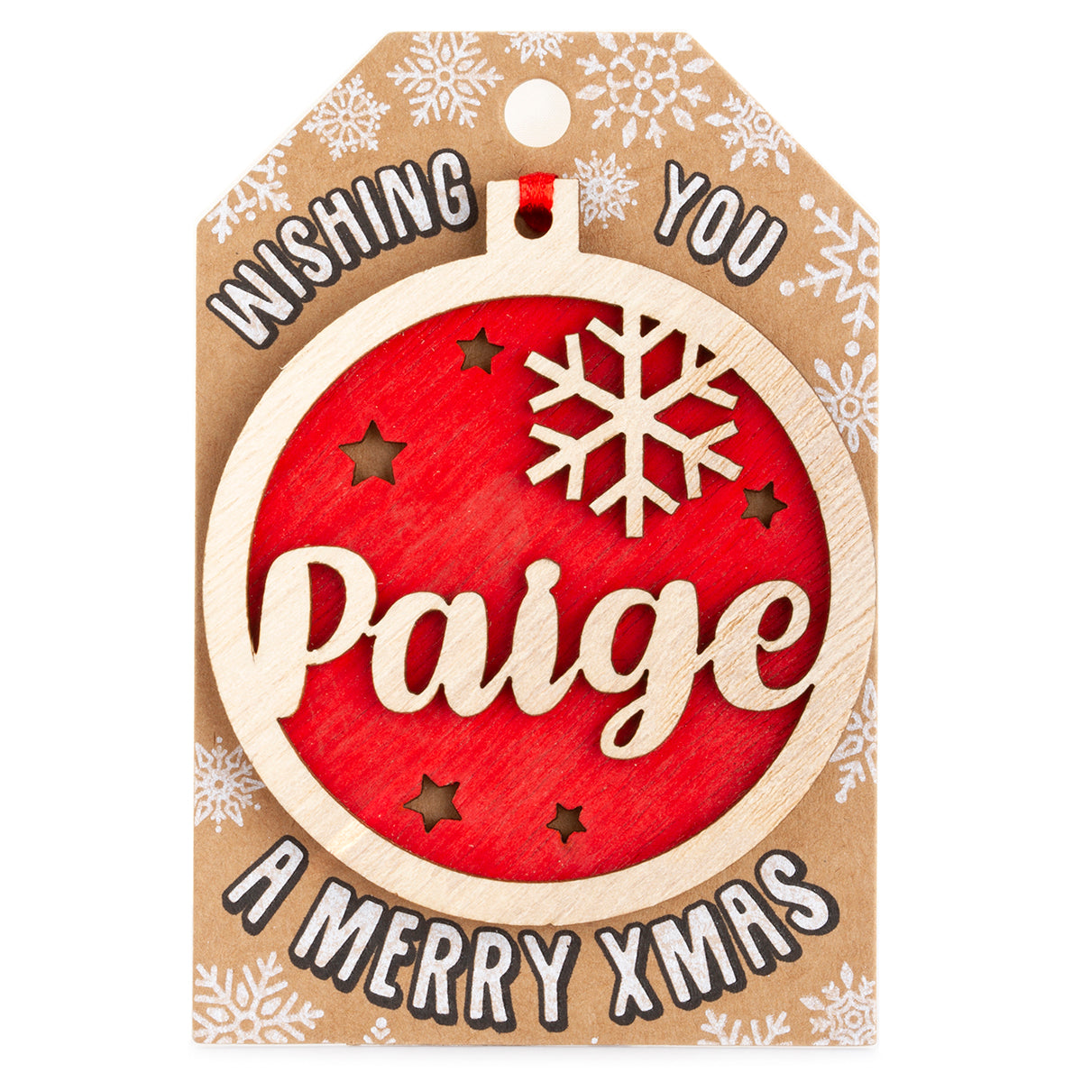 TD160 - Personalised Wooden Tree Decoration-Paige