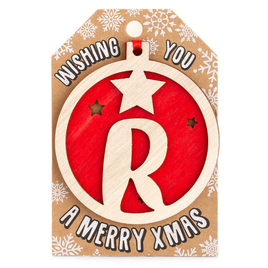 Personalised Wooden Tree Decoration-R