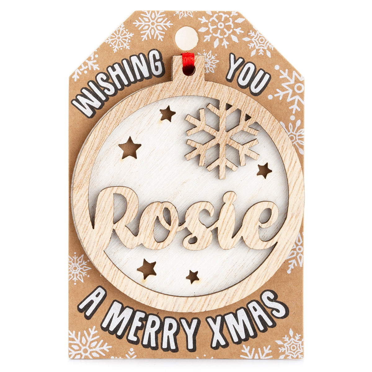 TD167 - Personalised Wooden Tree Decoration-Rosie