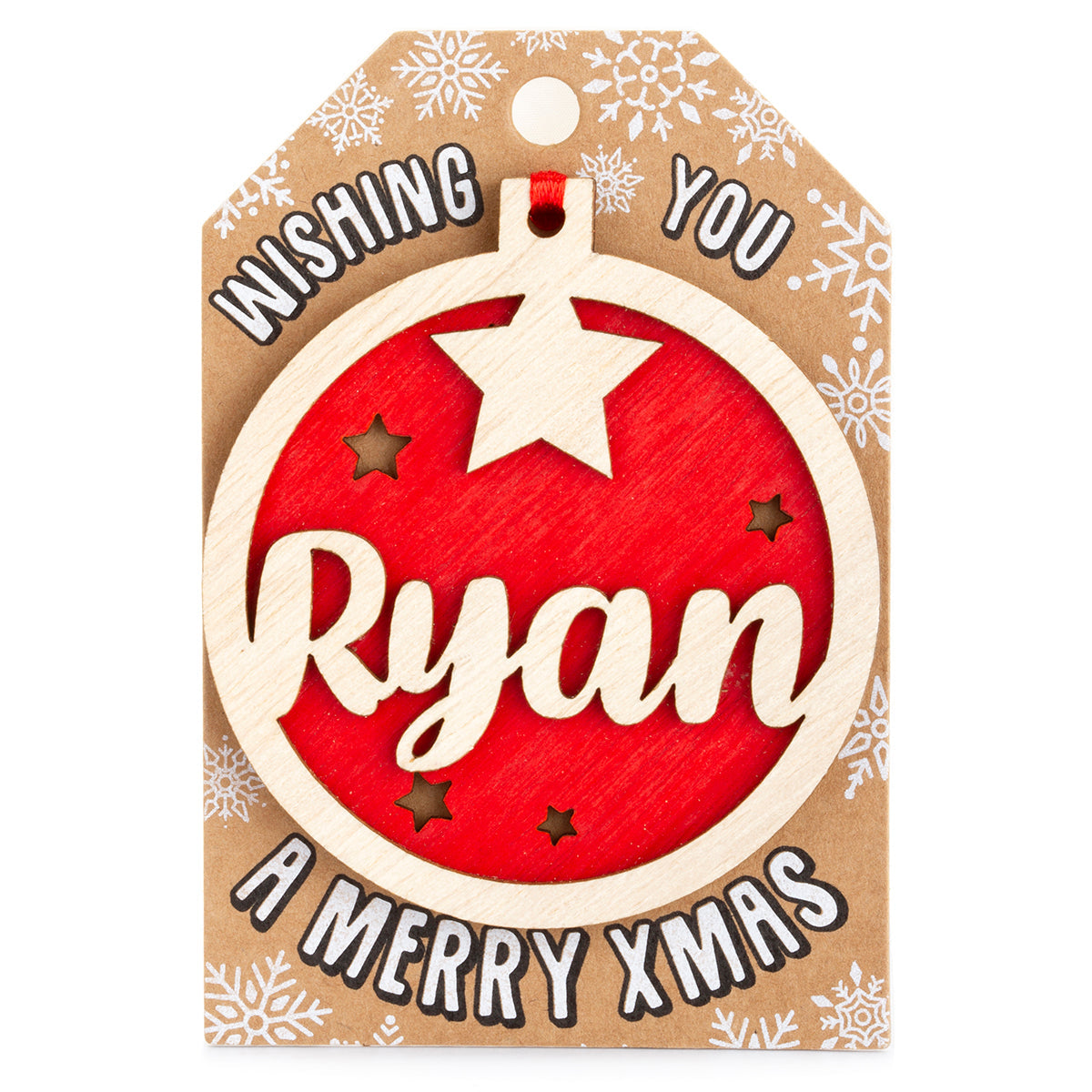 TD169 - Personalised Wooden Tree Decoration-Ryan
