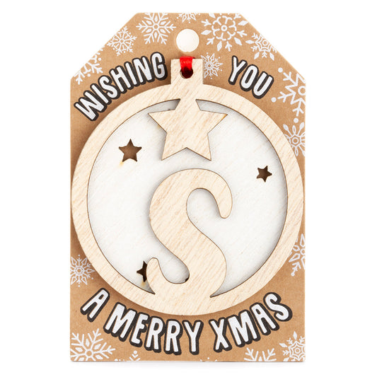 Personalised Wooden Tree Decoration-S