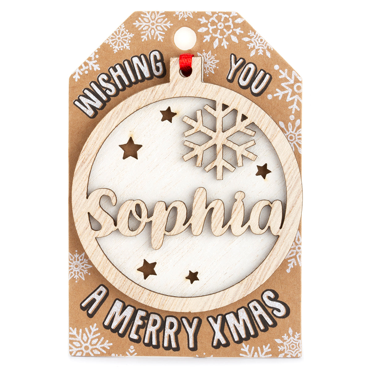 TD176 - Personalised Wooden Tree Decoration-Sophia